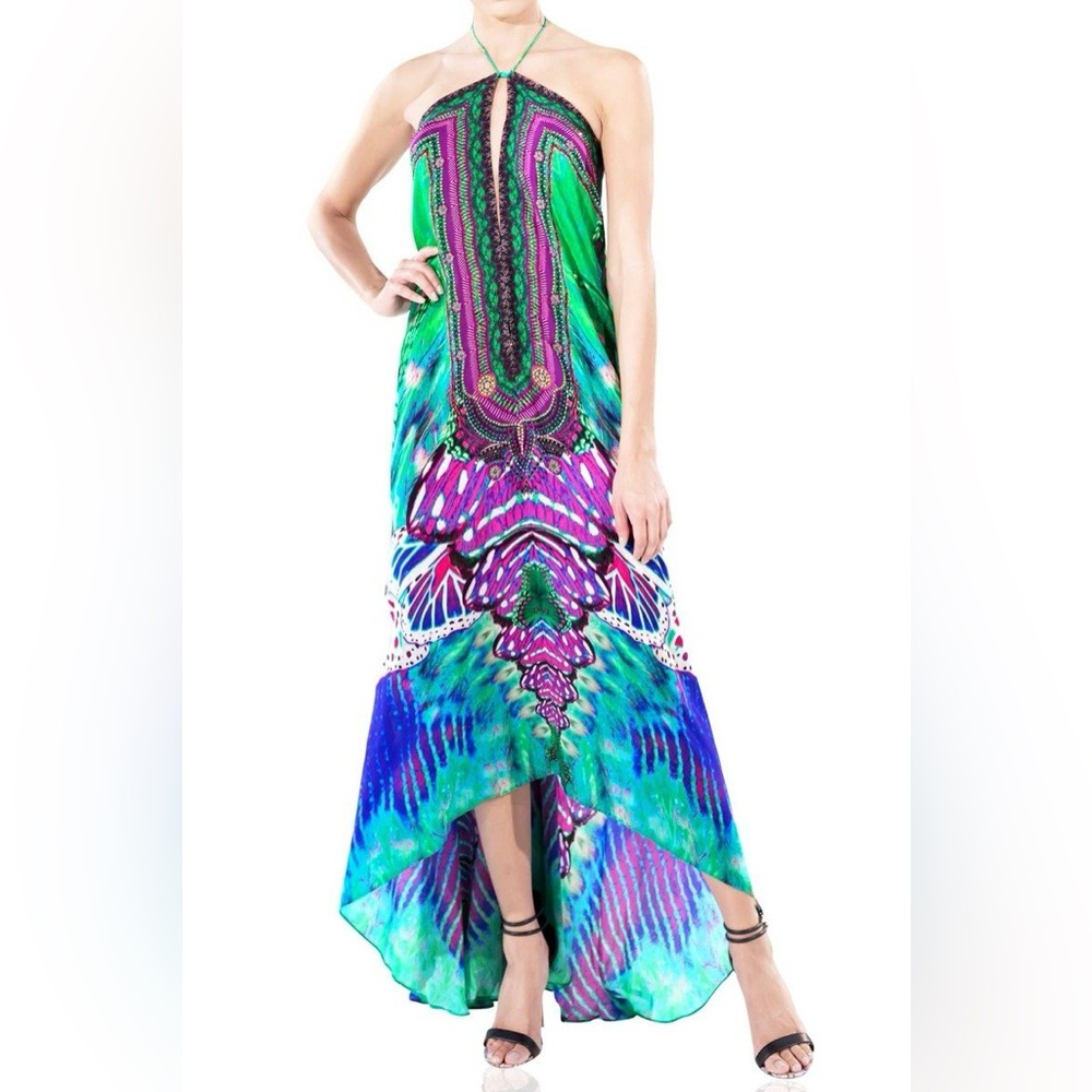 Shahida Parides | Halter High Low Multicolor Dress